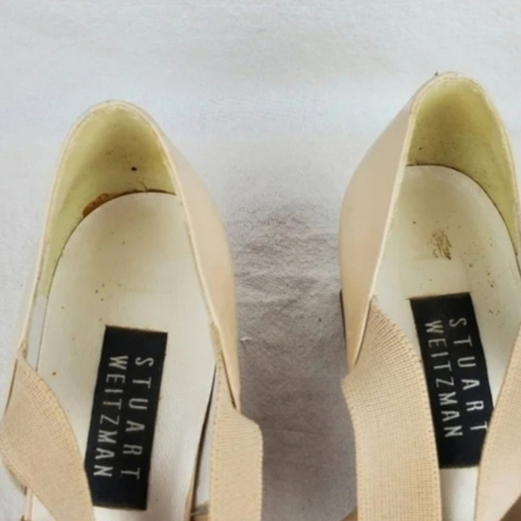 Stuart Weitzman cream strapy heel sandals leather sole size 7.5 - Picture 7 of 11